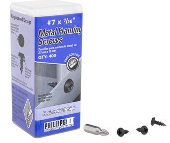 7 x 7/16" Metal Framing (Zip) Screws - Drill Point
