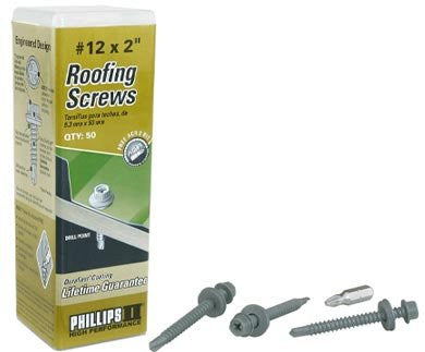 12 x 1" Gray Roofing Screw - Drill Point