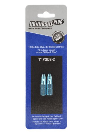 1" Phillips-Square Combo Bit PSD2-2 with ACR-2pk