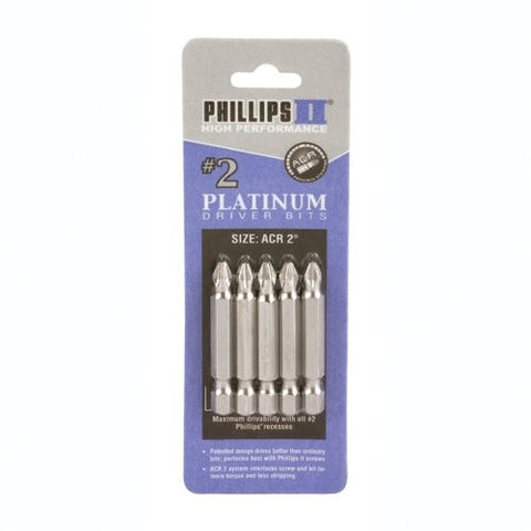 3 packages of #2 2PK Phillips with ACR Bit 2" for 6 bits total