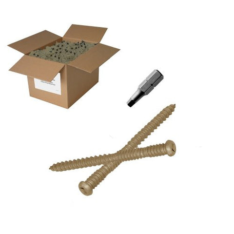 25 lb10x2-1/2" Tan Composite Screw - Square drive