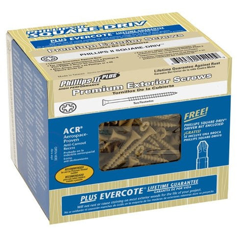 5 lb 9x3-1/2" Tan Exterior Screws