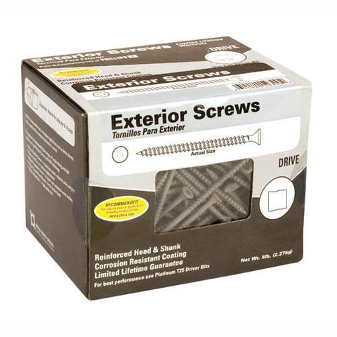 5 lb 9x2-1/2" Square Drive Gray Ext Screws