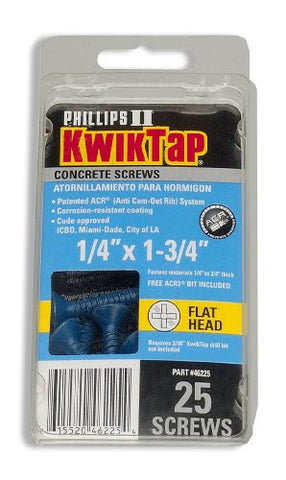 1/4" x 2-3/4" Hex 25pk Concrete Screws